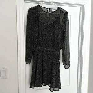 Polka dot chiffon mini dress